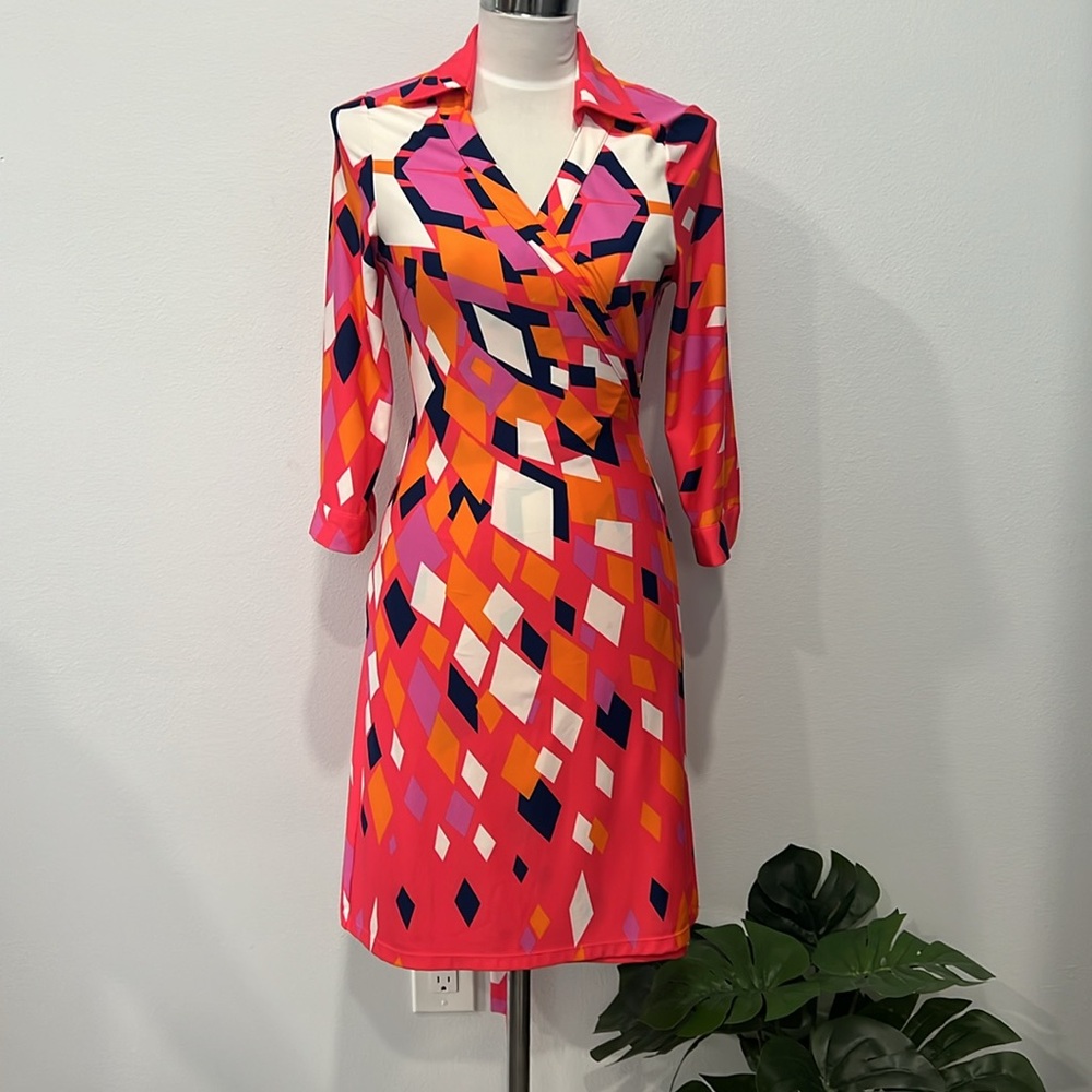 Julie Brown Pink Geometric Dress